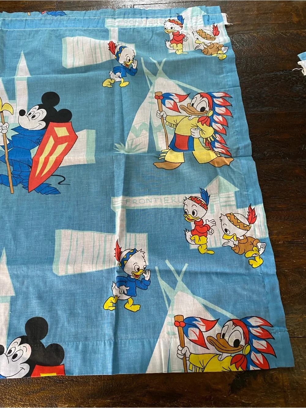 Vintage 1960s Set of 3 Walt Disney Mickey Mouse Disneyland Curtain Panels
